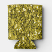 Dunkelgoldgelbe Imitate Glitzer Glitzern Monogram Dosenkühler (Rückseite)