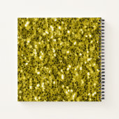 Dunkelgoldgelbe Imitate Glitzer Glitzern Monogram Notizblock (Rückseite)
