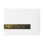 Dunkelgoldgelbe Imitate Glitzer Glitzern Rundum-Adressaufkleber (Vorderseite)