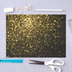 Dunkelgoldgelbe Imitate Glitzer Glitzern Seidenpapier