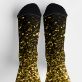 Dunkelgoldgelbe Imitate Glitzer Glitzern Socken (Oben)