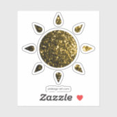 Dunkelgoldgelbe Imitate Glitzer Glitzern Sun Aufkleber (Blatt)