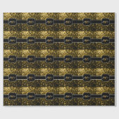 Dunkelgoldgelbe Imitate Glitzer Glitzern Sweet 16 Geschenkpapier (Flach)