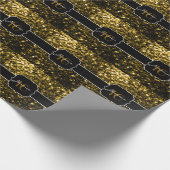 Dunkelgoldgelbe Imitate Glitzer Glitzern Sweet 16 Geschenkpapier (Ecke)