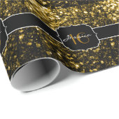 Dunkelgoldgelbe Imitate Glitzer Glitzern Sweet 16 Geschenkpapier (Rolleneckpunkt)