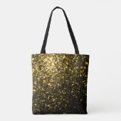 Dunkelgoldglänzende Imitate Glitzer funkeln Monogr Tasche (Rückseite)