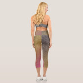 Dunkelgoldrosa glänzende Glitzer Capri Leggings (Rückseite)
