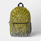 Dunkelgoldsilber Imitate Glitzer Glitzern Bedruckter Rucksack (Vorderseite)