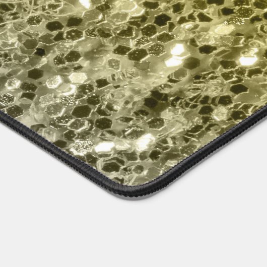 Dunkelgoldsilber Imitate Glitzer Glitzern Schreibtischunterlage (Ecke)