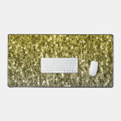 Dunkelgoldsilber Imitate Glitzer Glitzern Schreibtischunterlage (Tastatur & Maus)