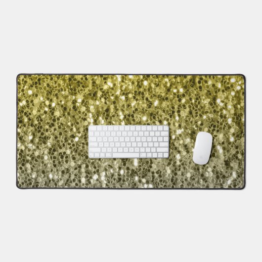 Dunkelgoldsilber Imitate Glitzer Glitzern Schreibtischunterlage (Tastatur & Maus)