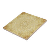 Dunkelgoldweißes geometrisches Sternrad Fliese (Seite)