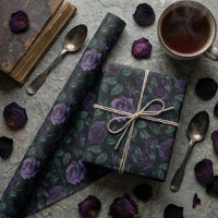 Dunkelgotische Blumenmuster mit tiefen Lila Rose