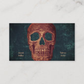 Dunkelgotische Braun Skull Aquamarine Textur Tatto Visitenkarte (Vorderseite)