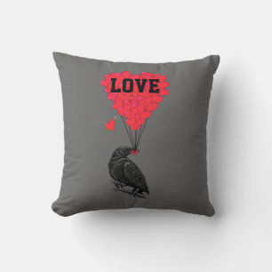 Dunkelgotische Crow-Valentine-Liebe Kissen