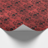 Dunkelgotische Damassohle Bläserschädel (schwarz u Geschenkpapier (Ecke)