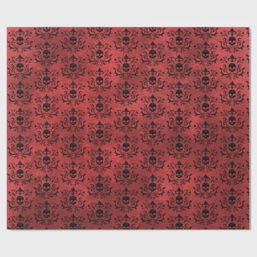 Dunkelgotische Damassohle Bläserschädel (schwarz u Geschenkpapier (Flach)