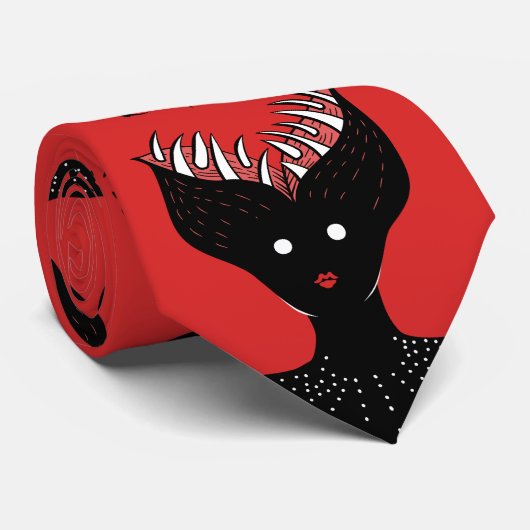 Dunkelgotische Girl-Figur mit Zähne Krawatte (Gerollt)