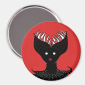 Dunkelgotische Girl-Figur mit Zähne Magnet (Vorderseite/Rückseite)