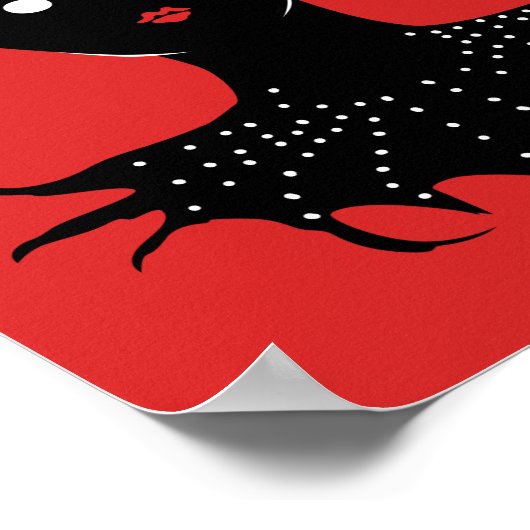 Dunkelgotische Girl-Figur mit Zähne Poster (Ecke)