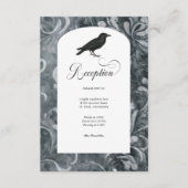 Dunkelgotische Graue und schwarze Damaskus & Raven Begleitkarte (Vorderseite)