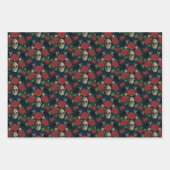 Dunkelgotische grungy Rose Vines Raven Skull Geschenkpapier Set (Vorderseite)