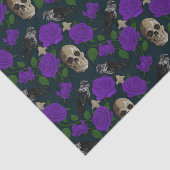 Dunkelgotische Grungy Rose Vines Raven Skull lila Seidenpapier (Ausschnitt)