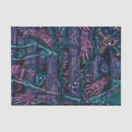 Dunkelgotische Halloween Skull Aquamarine Lila Kör Seidenpapier