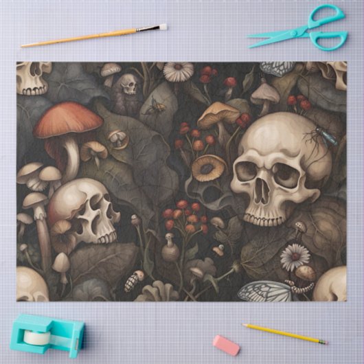 Dunkelgotische Halloween-Skulls-Gewebe-Decodierung Seidenpapier (Basteln)