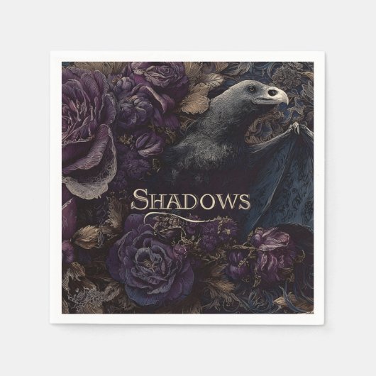 Dunkelgotische Illustration der Vogelbast-Kreatur Serviette (Vorderseite)