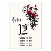 Dunkelgotische Krimson-Rose Tischnummer (Vorderseite)