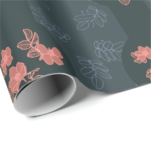 Dunkelgotische Rose Muster Geschenkpapier (Rolleneckpunkt)