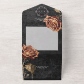 Dunkelgotische Rose Schwarz & Grau Rost Abendessen All In One Einladung (Außenbereich)