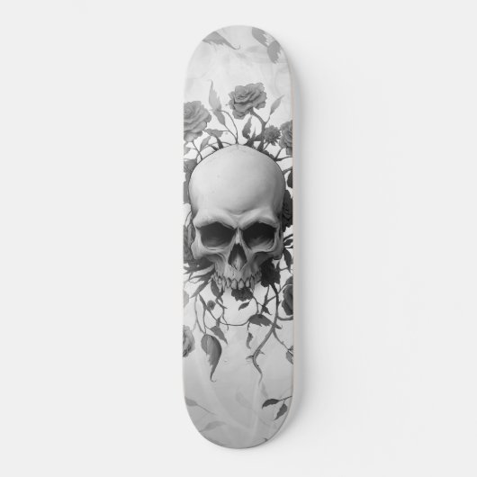 Dunkelgotische Rose Skateboard (Vorderseite)
