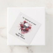 Dunkelgotische Rose Skull Brautparty Gefältmarken Geschenkanhänger (Beispiel)