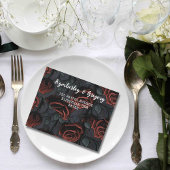 Dunkelgotische Rot-Schwarz-Rose Blumenkode QR-Foto All In One Einladung