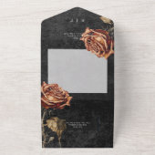 Dunkelgotische Schwarz-Rost-Rose Abendessen All In One Einladung (Außenbereich)