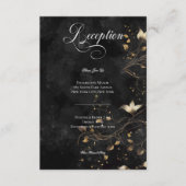 Dunkelgotische Schwarz-Weiß-Orchideen-Zauber Empfa Begleitkarte (Vorderseite)