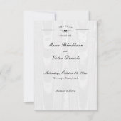 Dunkelgotische Schwarz-Weiß-Schädelkugel Herz Save The Date (Rückseite)