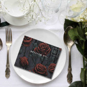 Dunkelgotische Schwarze Rote Rose Florale E-Mail-W All In One Einladung