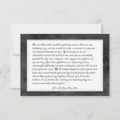 Dunkelgotische Schwarze Wasserfarbenmuse Hochzeit Dankeskarte (Rückseite)