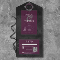 Dunkelgotische Schwarze Wine Blumenstrauß QR-Code