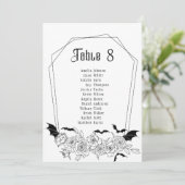 Dunkelgotische Tischnummer Hochzeitskarte (Stehend Vorderseite)