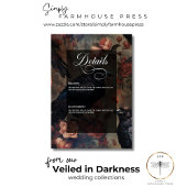 Dunkelgotische Vintage Blütenblüte und schwarze Ra Begleitkarte