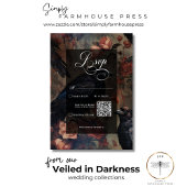 Dunkelgotische Vintage Blütenblüte und schwarze Ra RSVP Karte