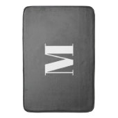 Dunkelgrau Anfangsbuchstaben Monogram modern Badematte (Vorderseite Vertikal)