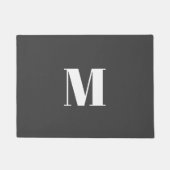 Dunkelgrau Anfangsbuchstaben Monogram modern Fußmatte (Vorderseite)