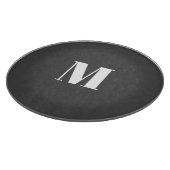 Dunkelgrau Anfangsbuchstaben Monogram modern Schneidebrett (Ecke)