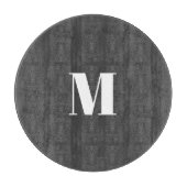 Dunkelgrau Anfangsbuchstaben Monogram modern Schneidebrett (Vorderseite)