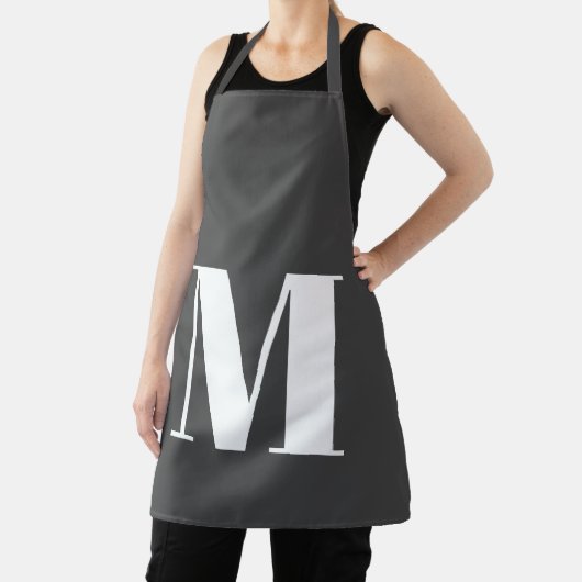 Dunkelgrau Anfangsbuchstaben Monogram modern Schürze (InSitu)